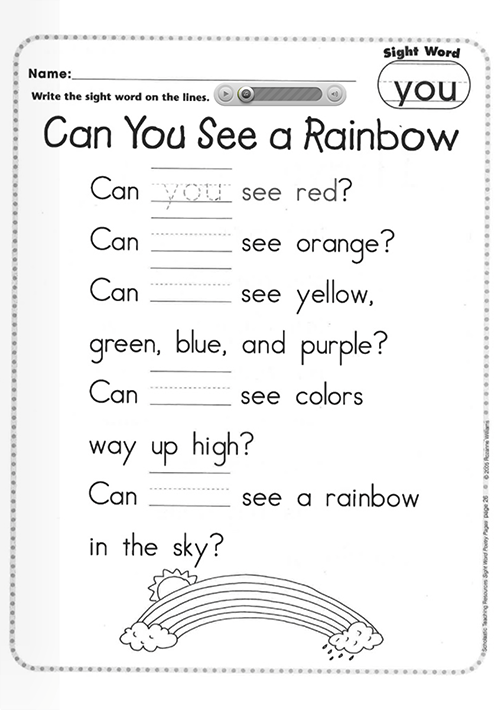 Sách điện tử] Sight Word Poetry Pages - Grades PreK-2