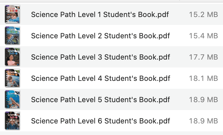 Science Path list 1