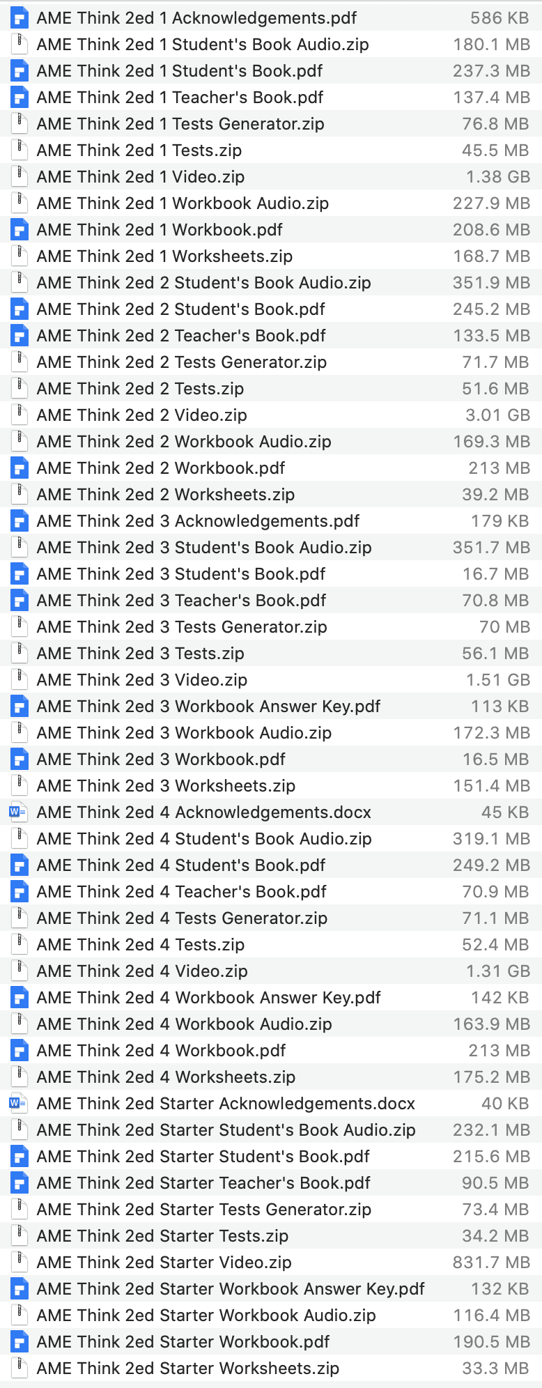 Think 2e AME list