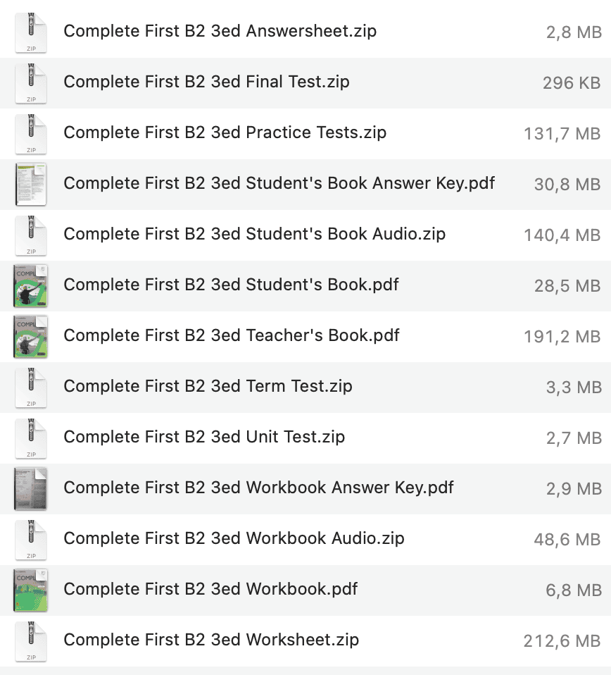 Complete First B2 3ed list