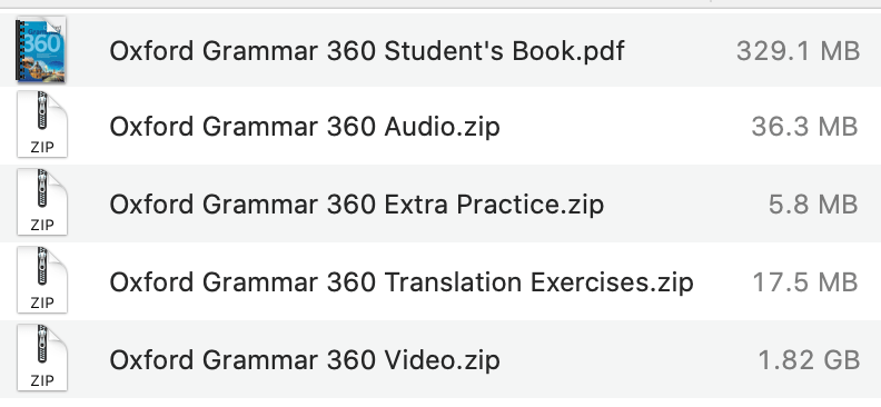 Oxford Grammar 360 list