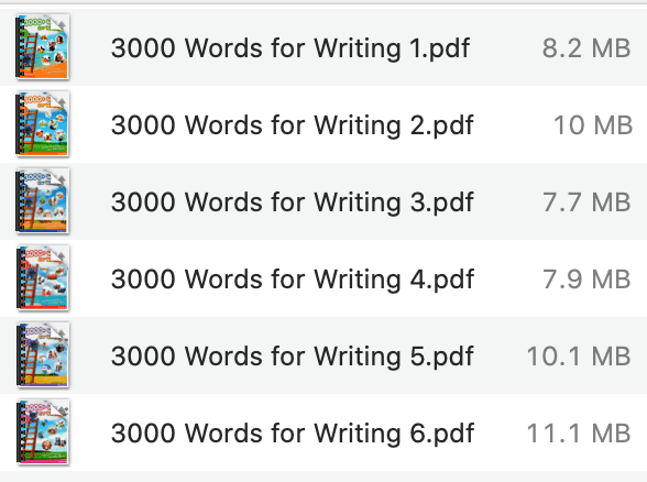 3000 Words for Writing list