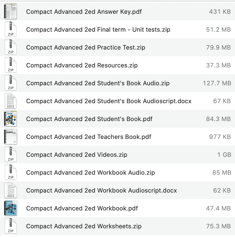 Compact Advanced 2nd Edition list