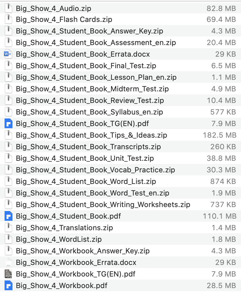 Big Show 4 list