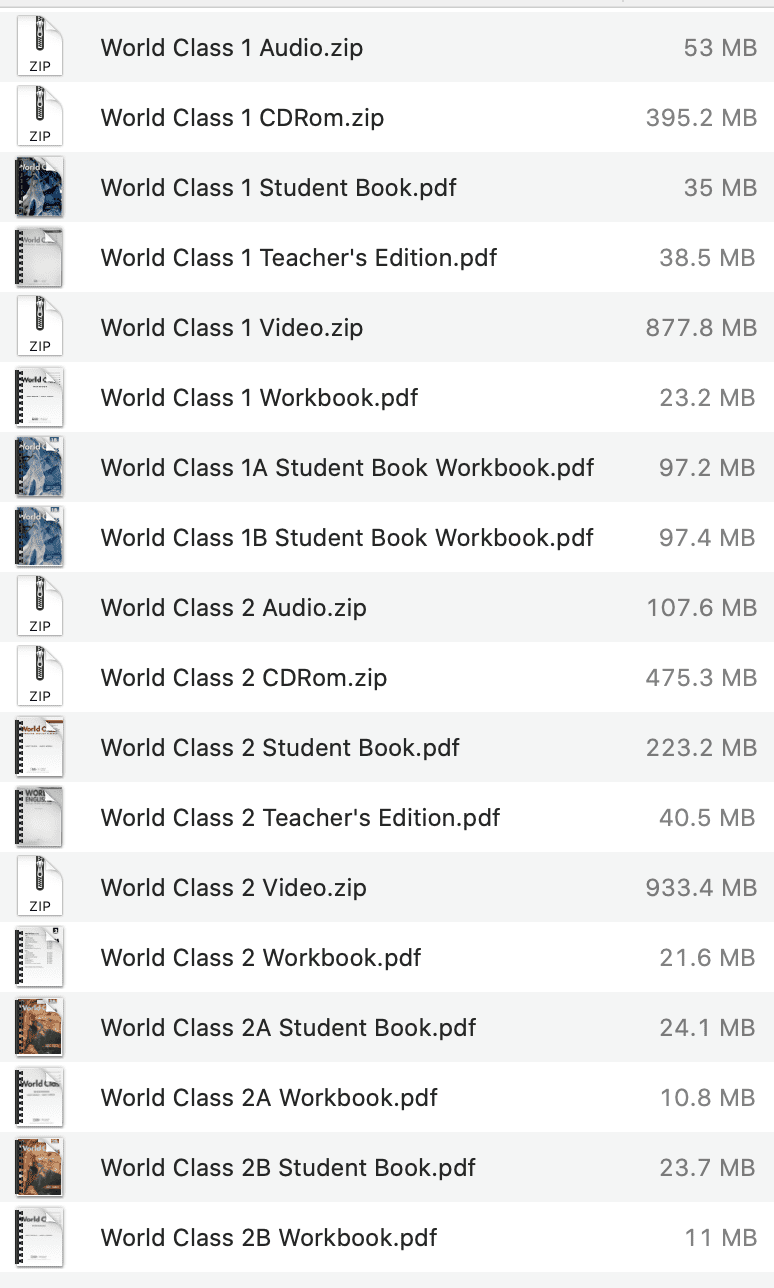 World Class list
